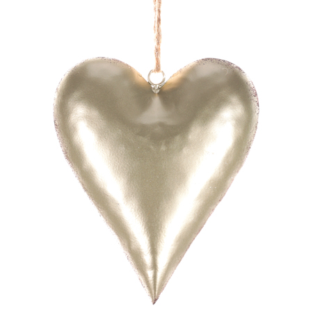 Srdce kovové 18cm zlaté